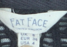 Fat Face Women's Black Cotton Blend Lace Knit Jumper Size 8