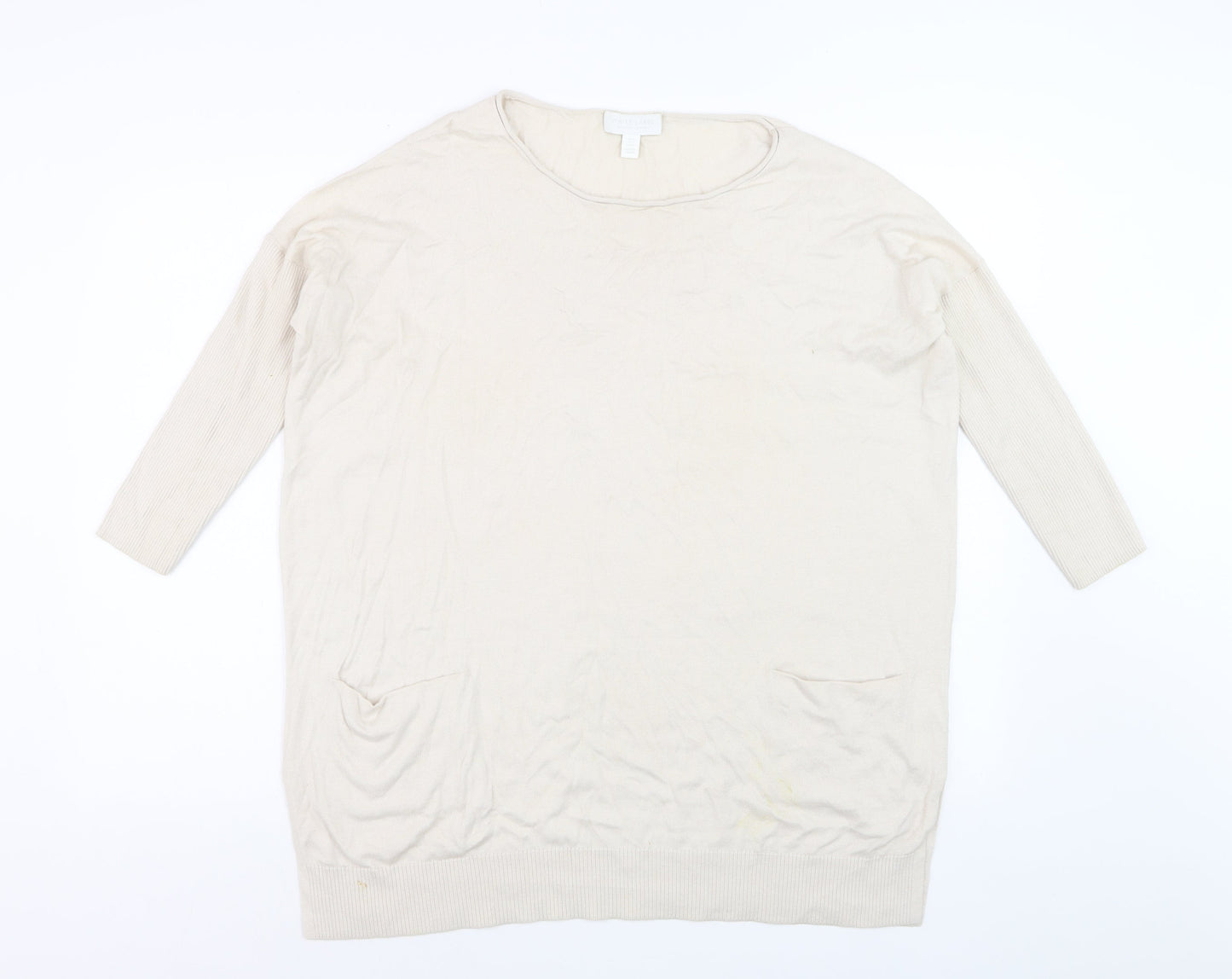The White Company Women's Beige Tunic Jumper Size S Relaxed Knit