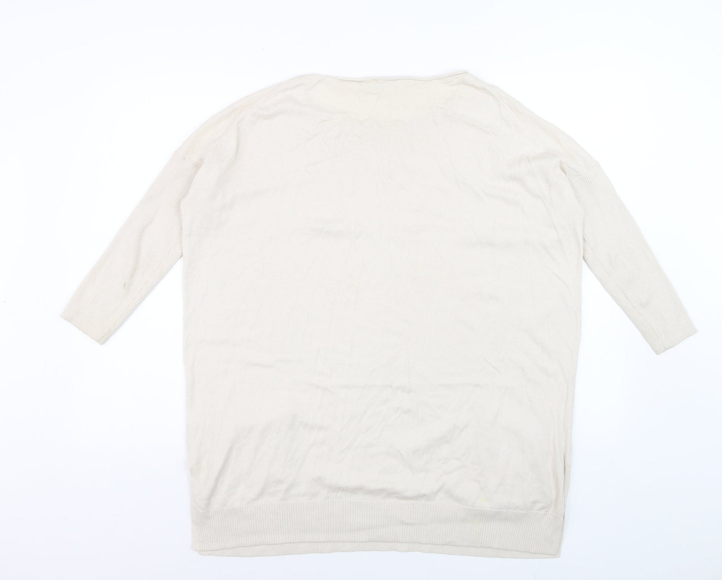 The White Company Women's Beige Tunic Jumper Size S Relaxed Knit