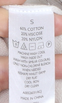 The White Company Women's Beige Tunic Jumper Size S Relaxed Knit