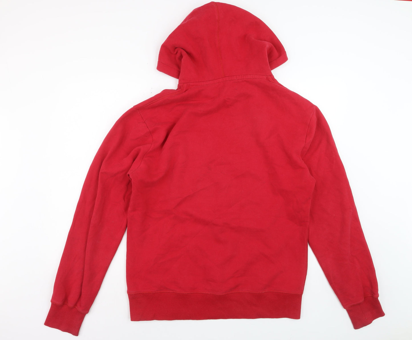 Voi Jeans Men’s Red Pullover Hoodie L Graphic Print Cotton Blend