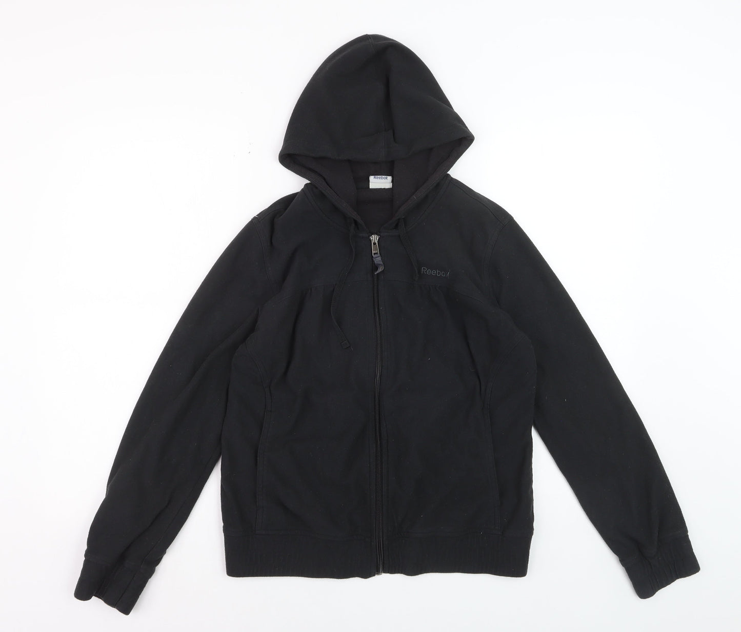 Reebok Women's Black Full Zip Hoodie L Size Casual Sportswear