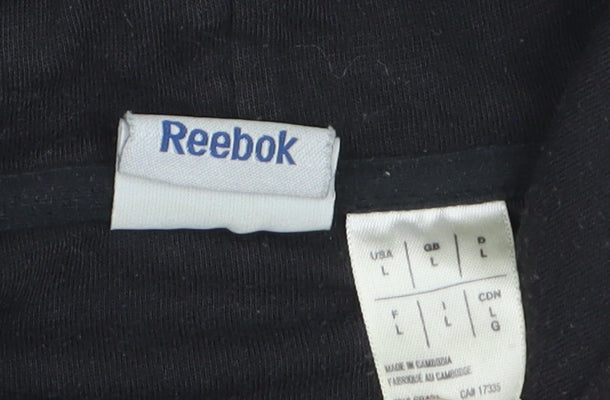 Reebok Women's Black Full Zip Hoodie L Size Casual Sportswear