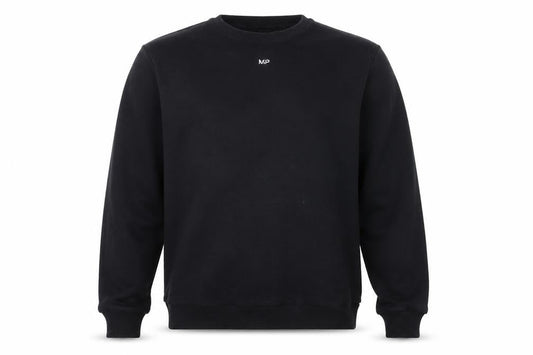 Myprotein Men's Black Pullover Fleece Sweatshirt Size L Regular Fit