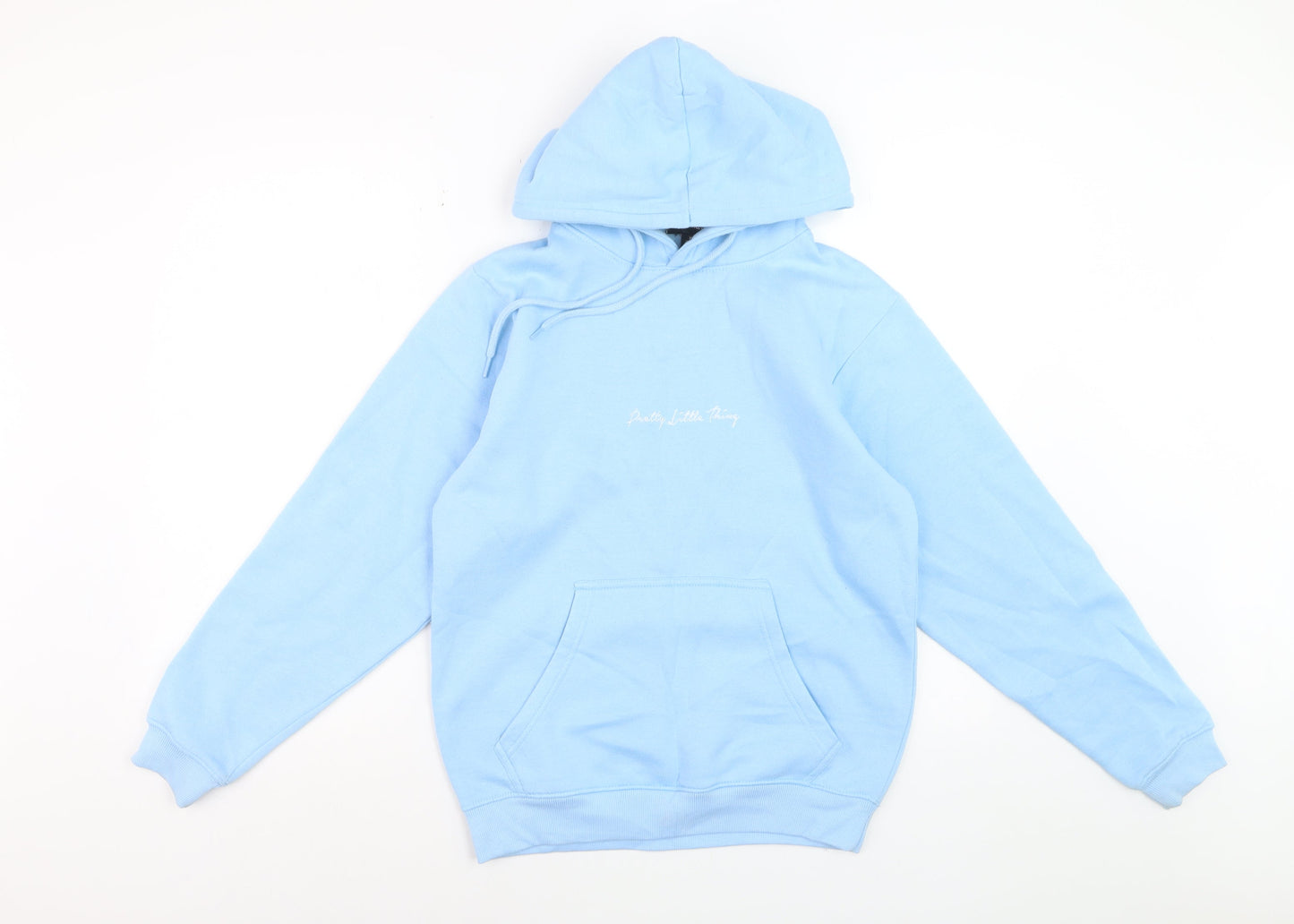 PrettyLittleThing Women’s Blue Pullover Hoodie XS Cotton Blend