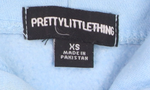 PrettyLittleThing Women’s Blue Pullover Hoodie XS Cotton Blend
