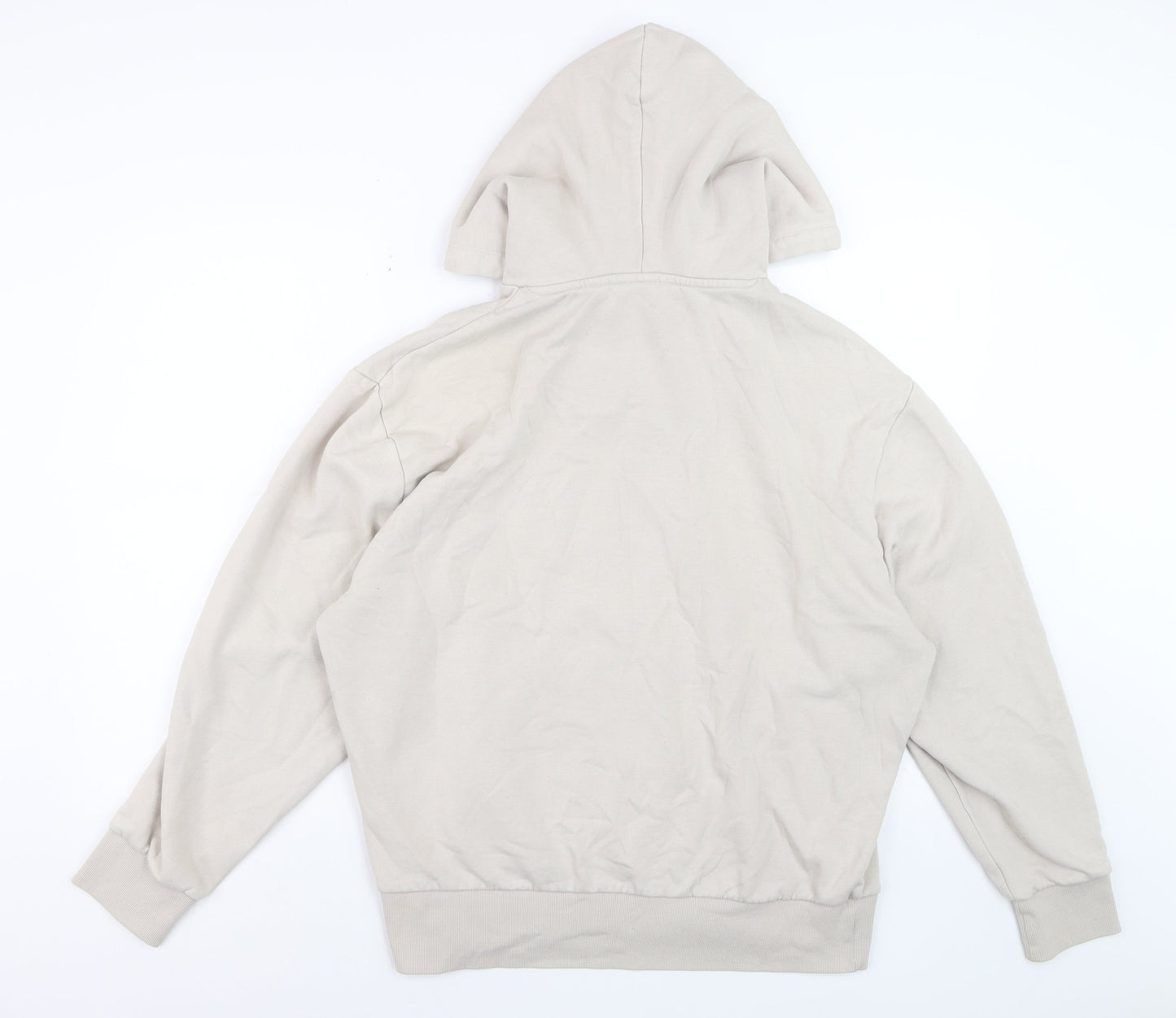 Collusion Men's Beige Pullover Hoodie Medium Regular Fit