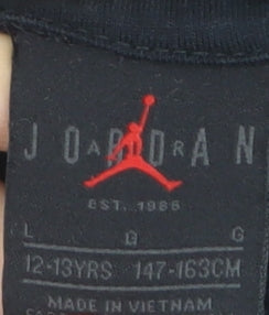 Jordan Boys Black Pullover Hoodie Size 12-13 Years Jumpman Logo Sweatshirt