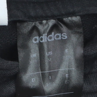 Adidas Boys Black Full Zip Hoodie Size M Cotton Blend Graphic Logo
