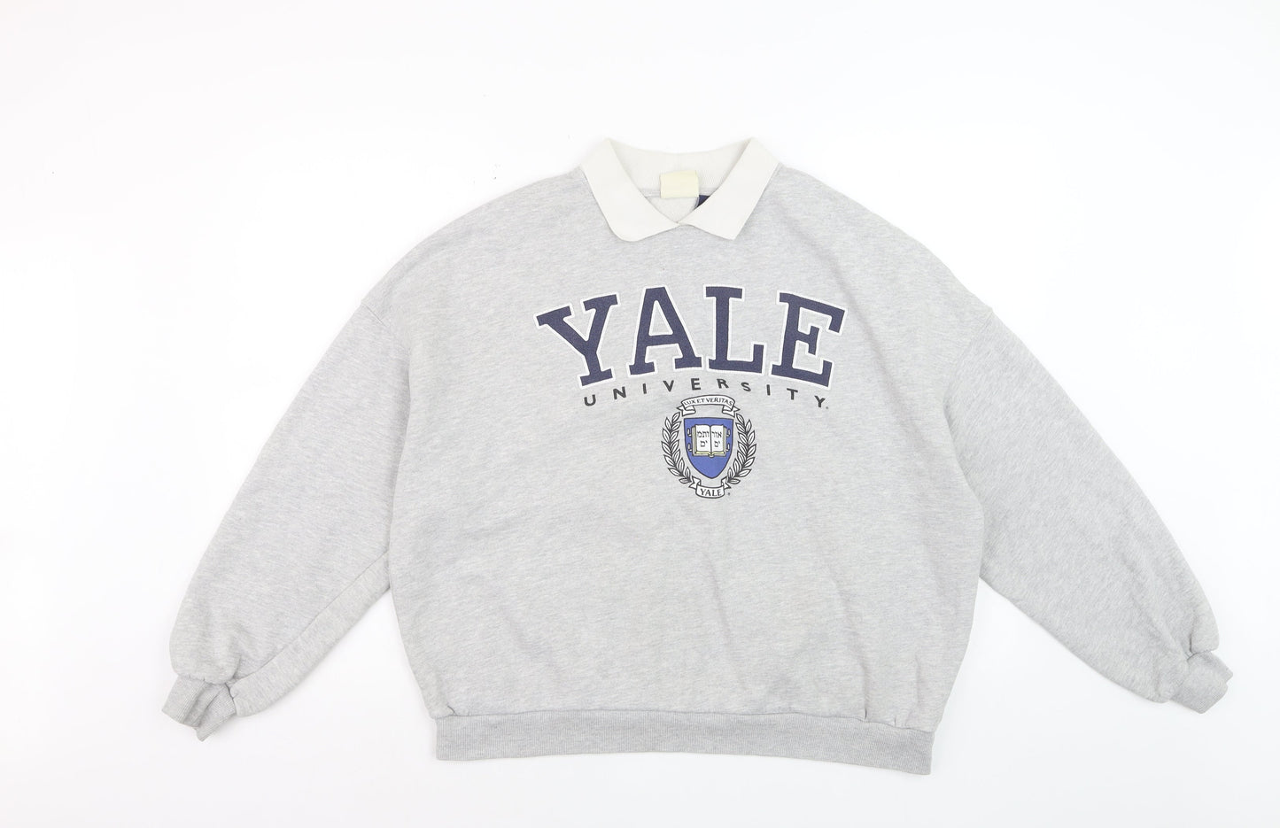 Pull&Bear Women Grey Yale University Relaxed Fit Sweatshirt M