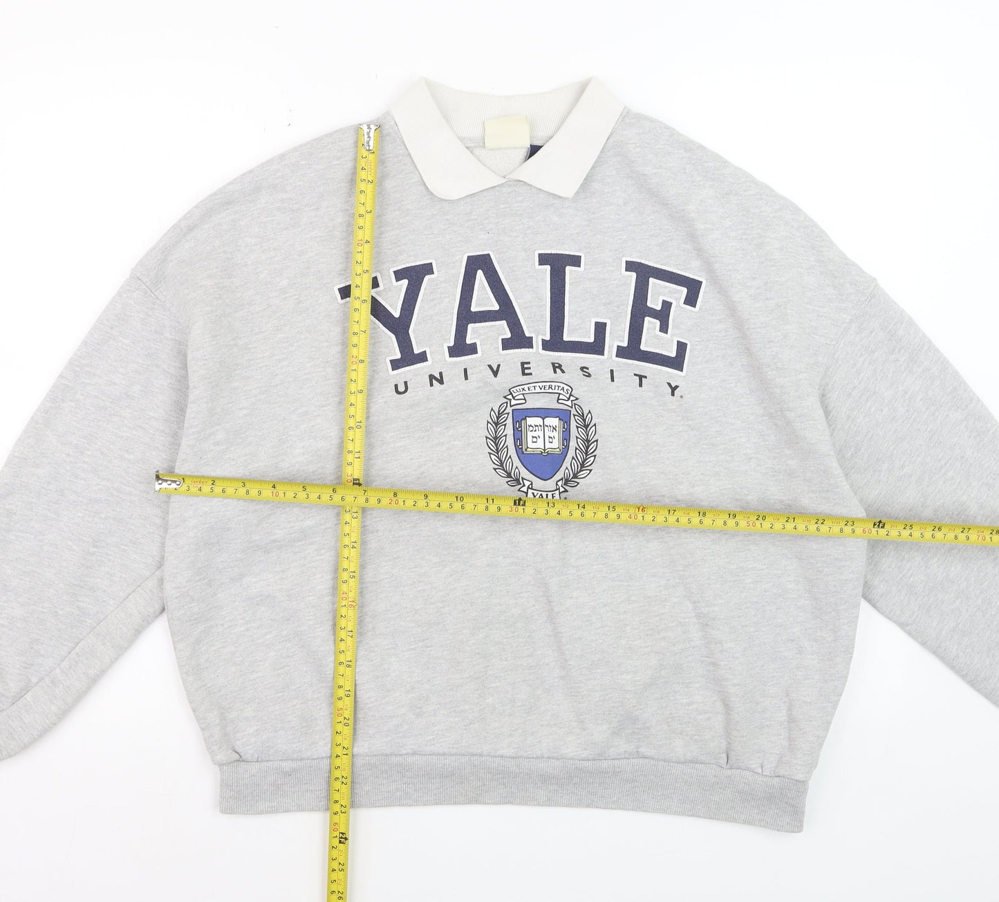 Pull&Bear Women Grey Yale University Relaxed Fit Sweatshirt M