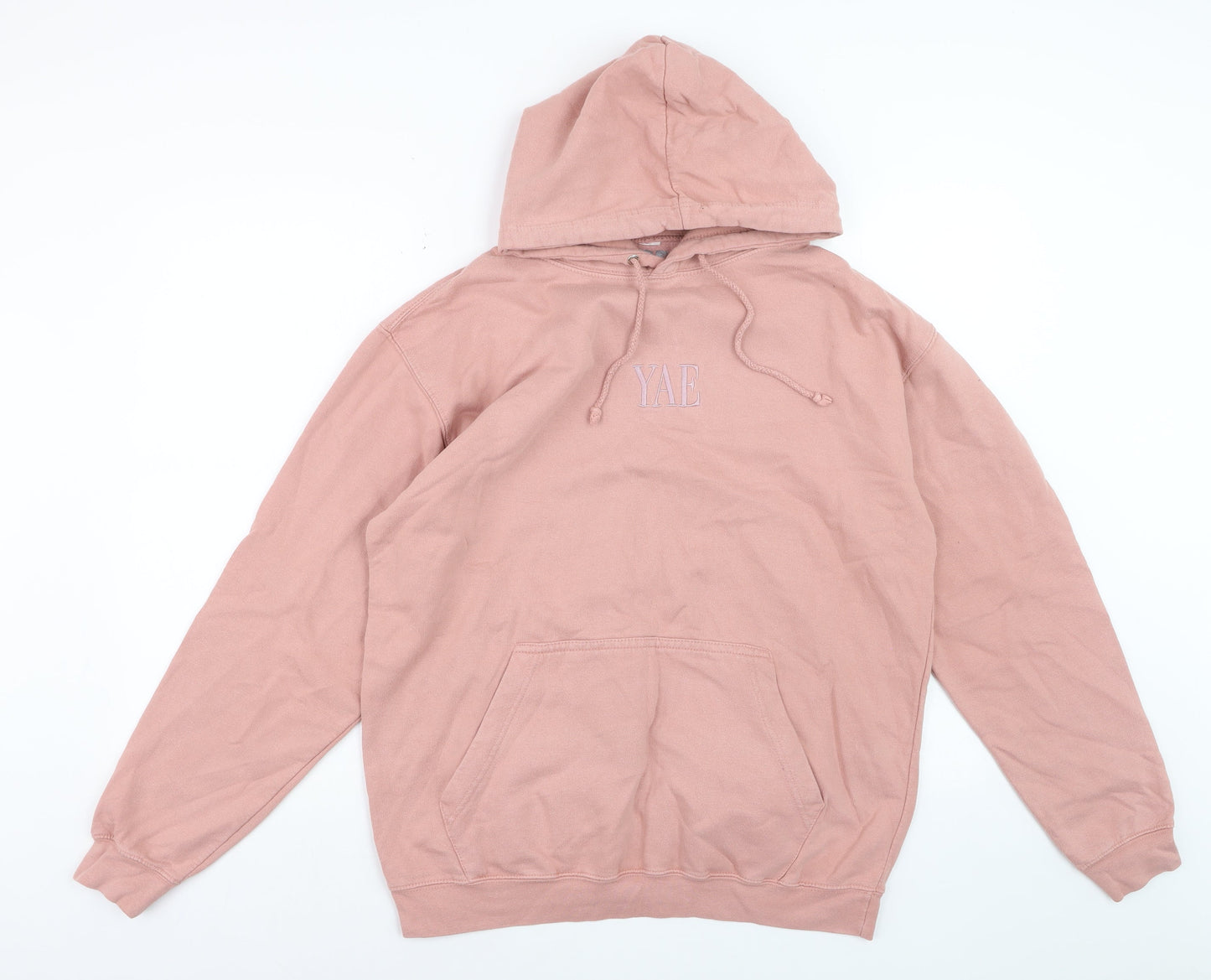 YAE Womens Pink Pullover Hoodie Large Cotton Blend Casual