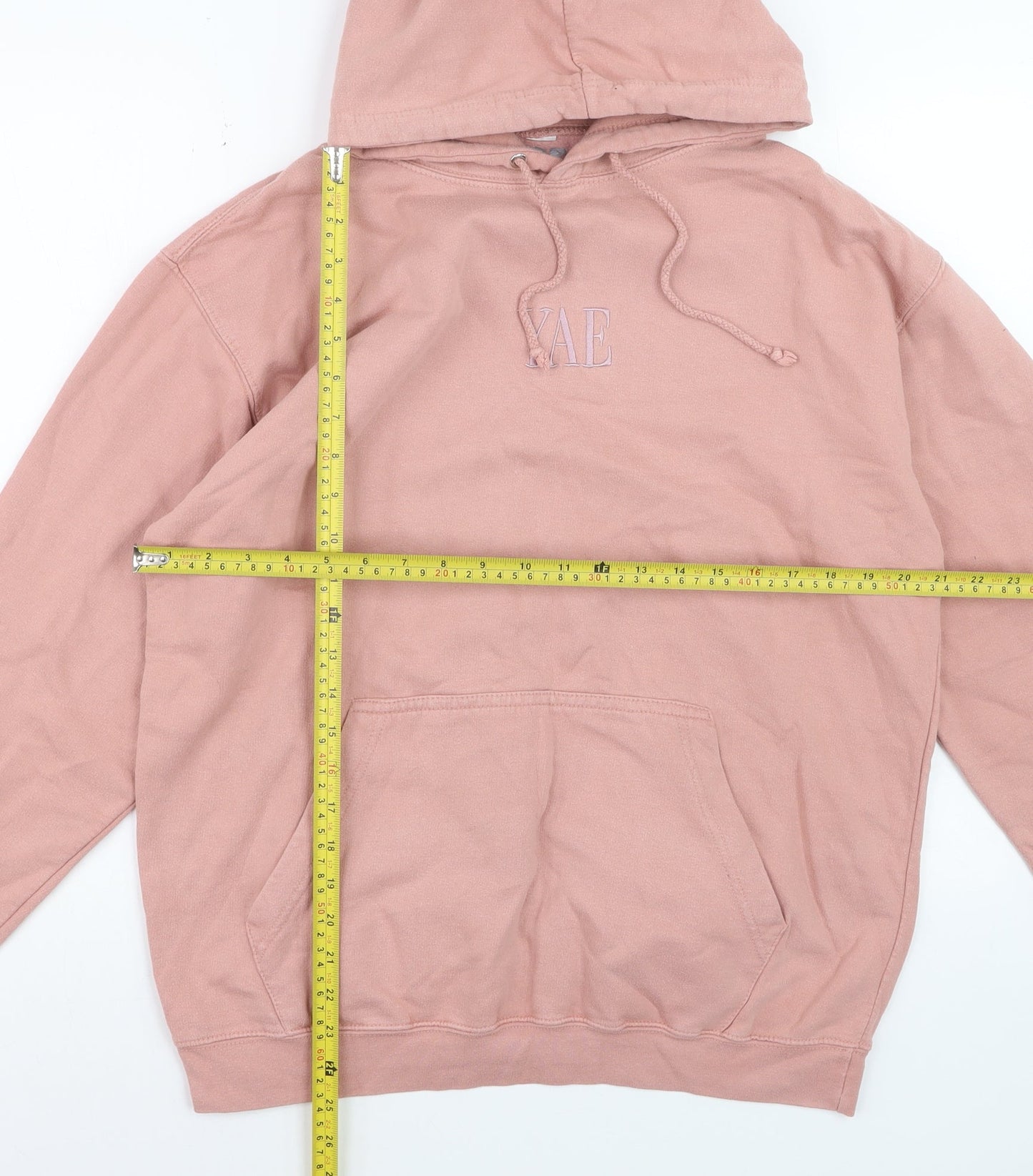 YAE Womens Pink Pullover Hoodie Large Cotton Blend Casual