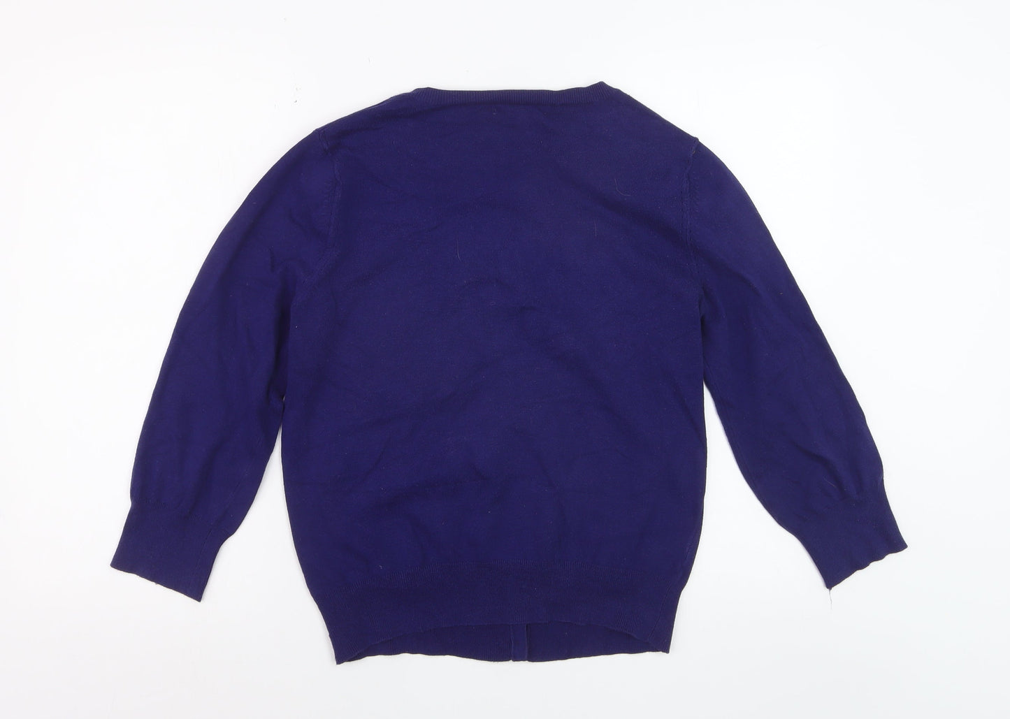 Red Herring Women's Blue Cotton Blend Button Cardigan Size 12