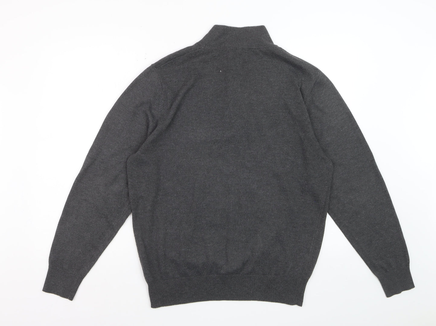 Cutter & Buck Men's Grey 1/2 Zip High Neck Polyester Jumper Size L