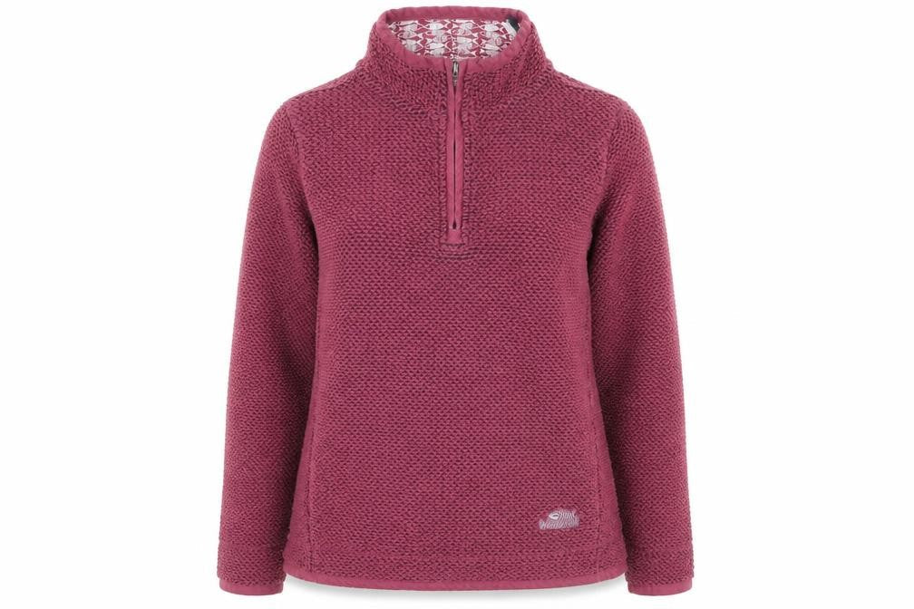 Weird Fish Womens Crushed Berry 1/4 Zip Pullover Sweatshirt Size 10