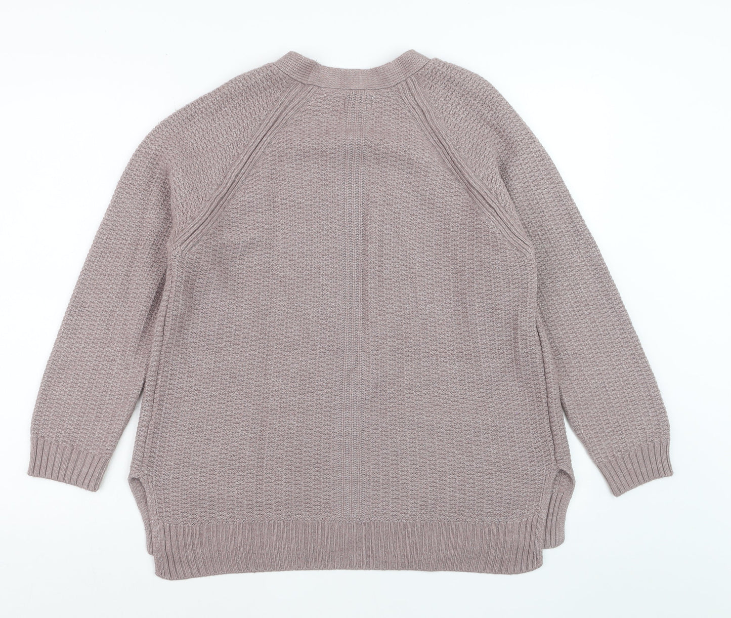 Fat Face Women Beige Knit Cardigan Size 16 Long Sleeve Open Front