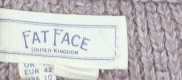 Fat Face Women Beige Knit Cardigan Size 16 Long Sleeve Open Front