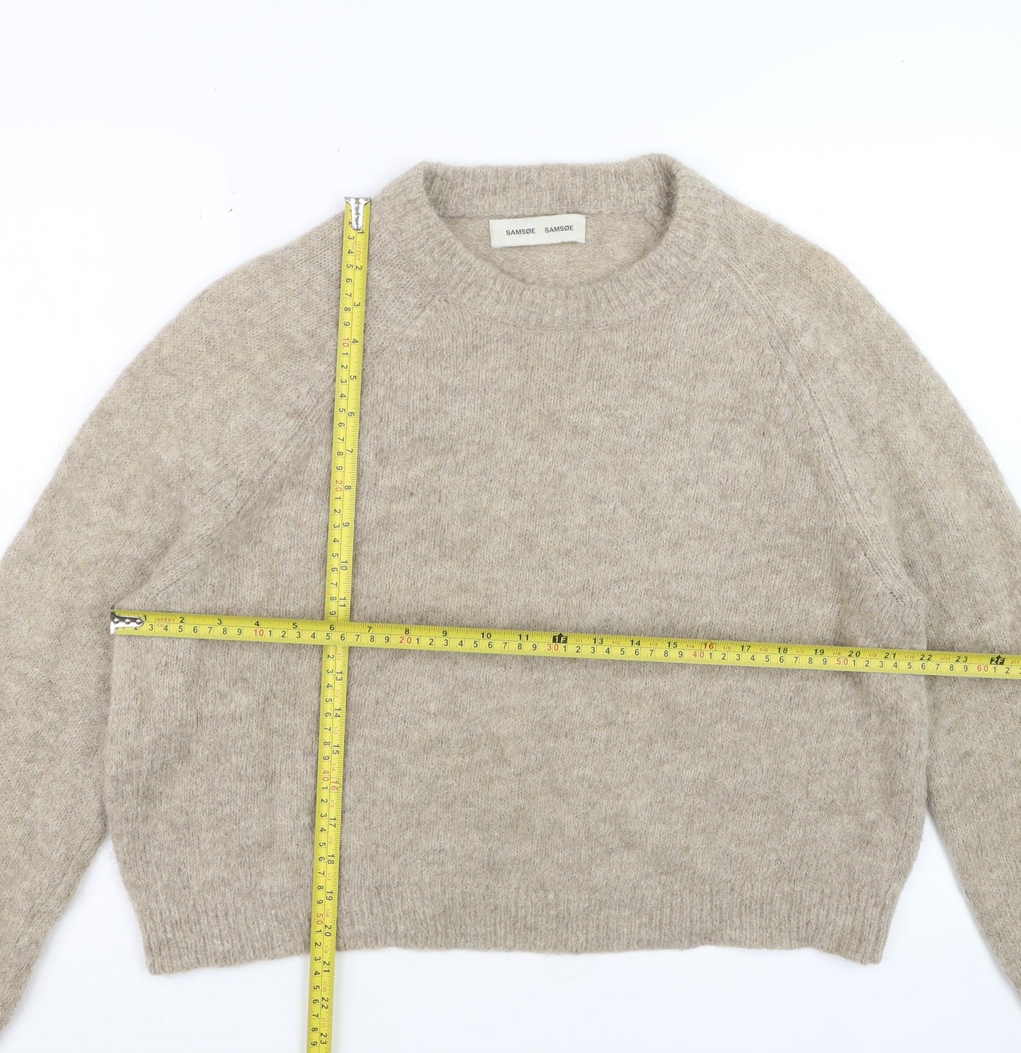 Samsøe Samsøe Women’s Beige Alpaca Crew Neck Pullover Jumper Size S