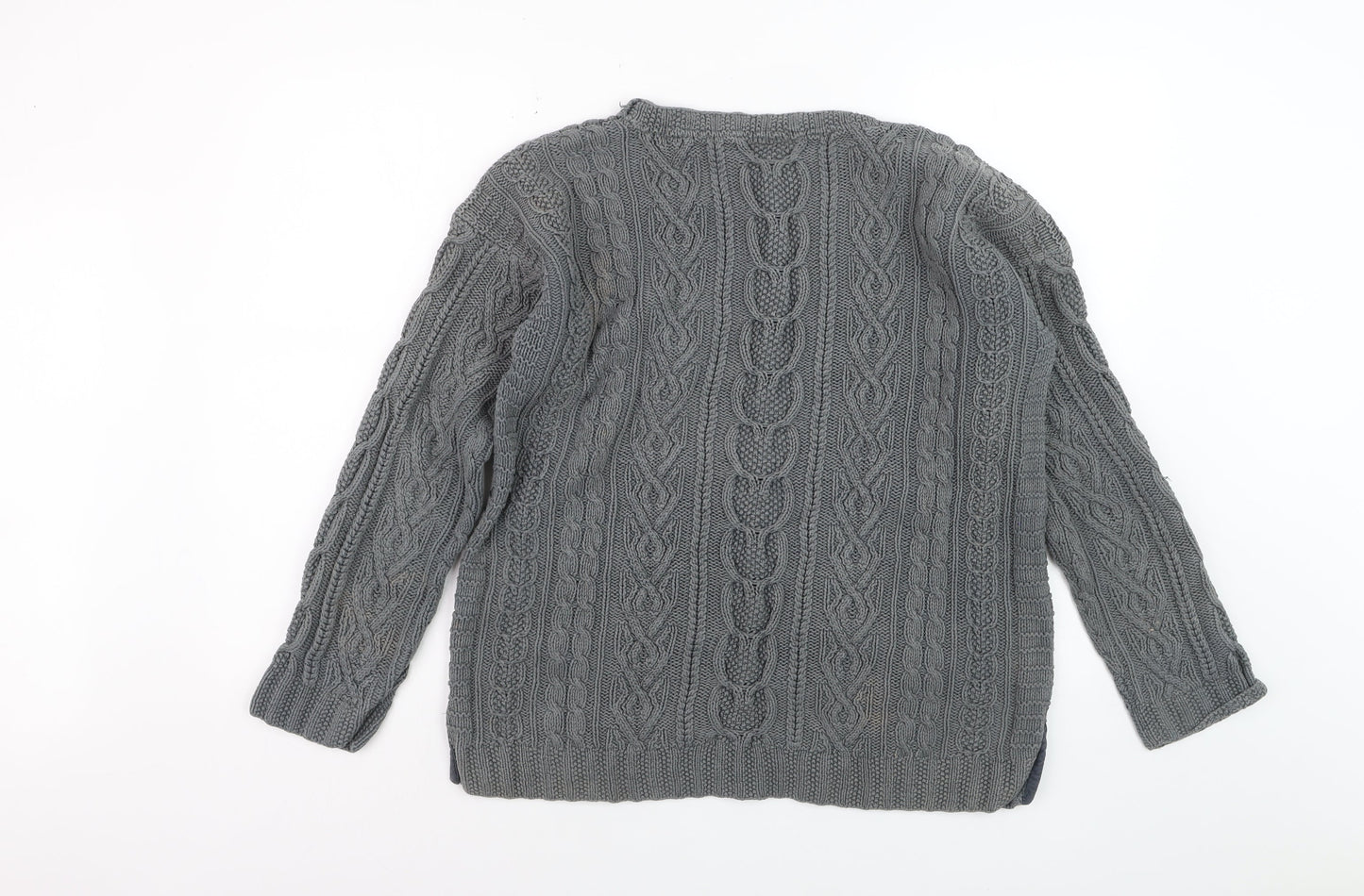 Laura Ashley Women’s Grey Cable-Knit Cotton Jumper L
