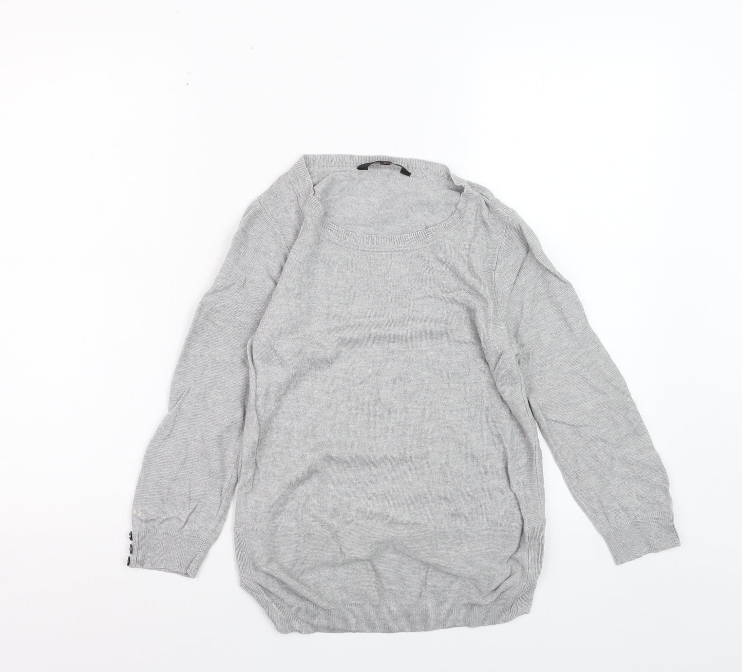 Jasper Conran Women's Grey Size 8 Crew Neck Long Sleeve Jumper