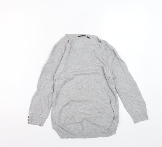 Jasper Conran Women's Grey Size 8 Crew Neck Long Sleeve Jumper