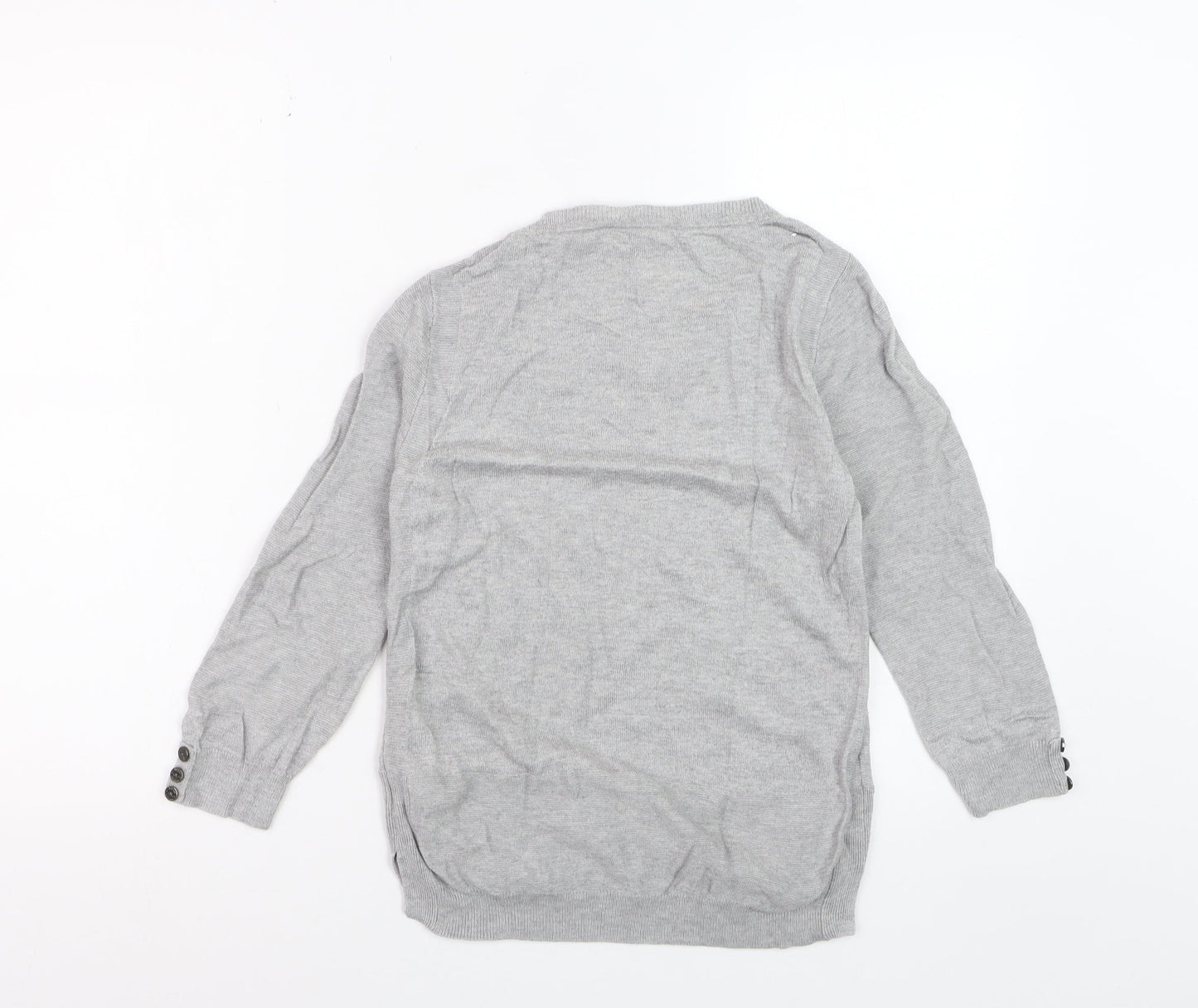 Jasper Conran Women's Grey Size 8 Crew Neck Long Sleeve Jumper