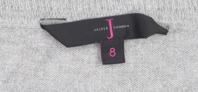 Jasper Conran Women's Grey Size 8 Crew Neck Long Sleeve Jumper
