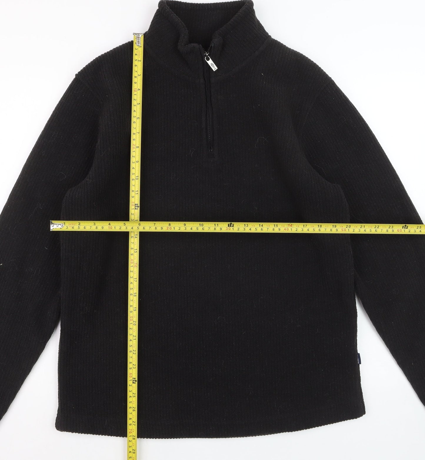 Weird Fish Men's Black Fleece 1/4 Zip Pullover Sweatshirt M