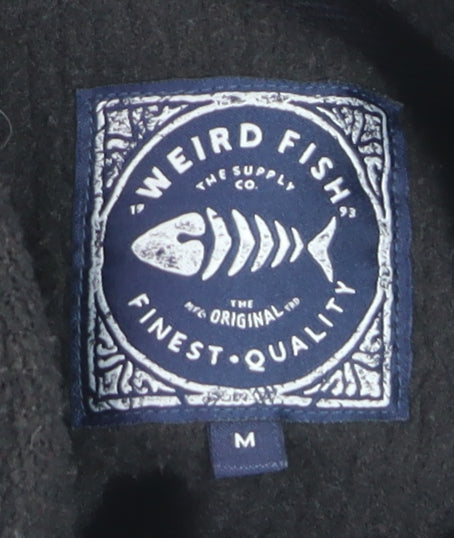 Weird Fish Men's Black Fleece 1/4 Zip Pullover Sweatshirt M