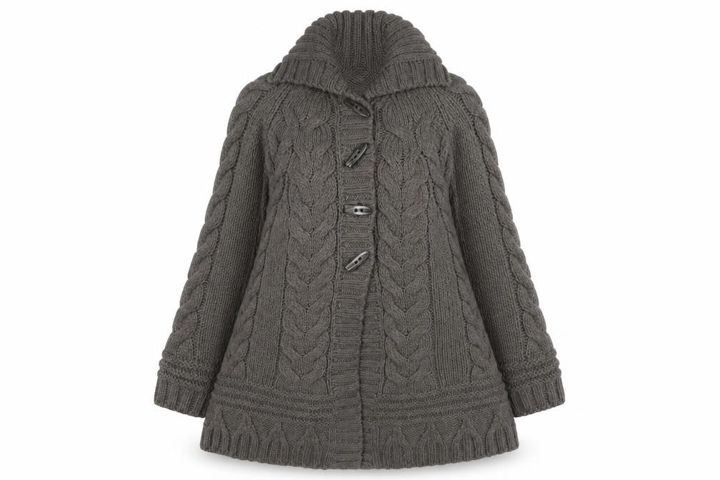 Marks & Spencer Womens Brown Chunky-Knit Roll Neck Long Cardigan M