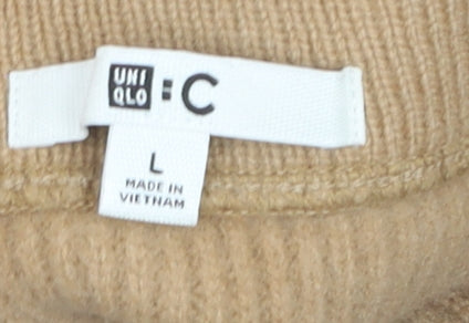 Uniqlo Women Beige Wool Knit Short Pencil Skirt L