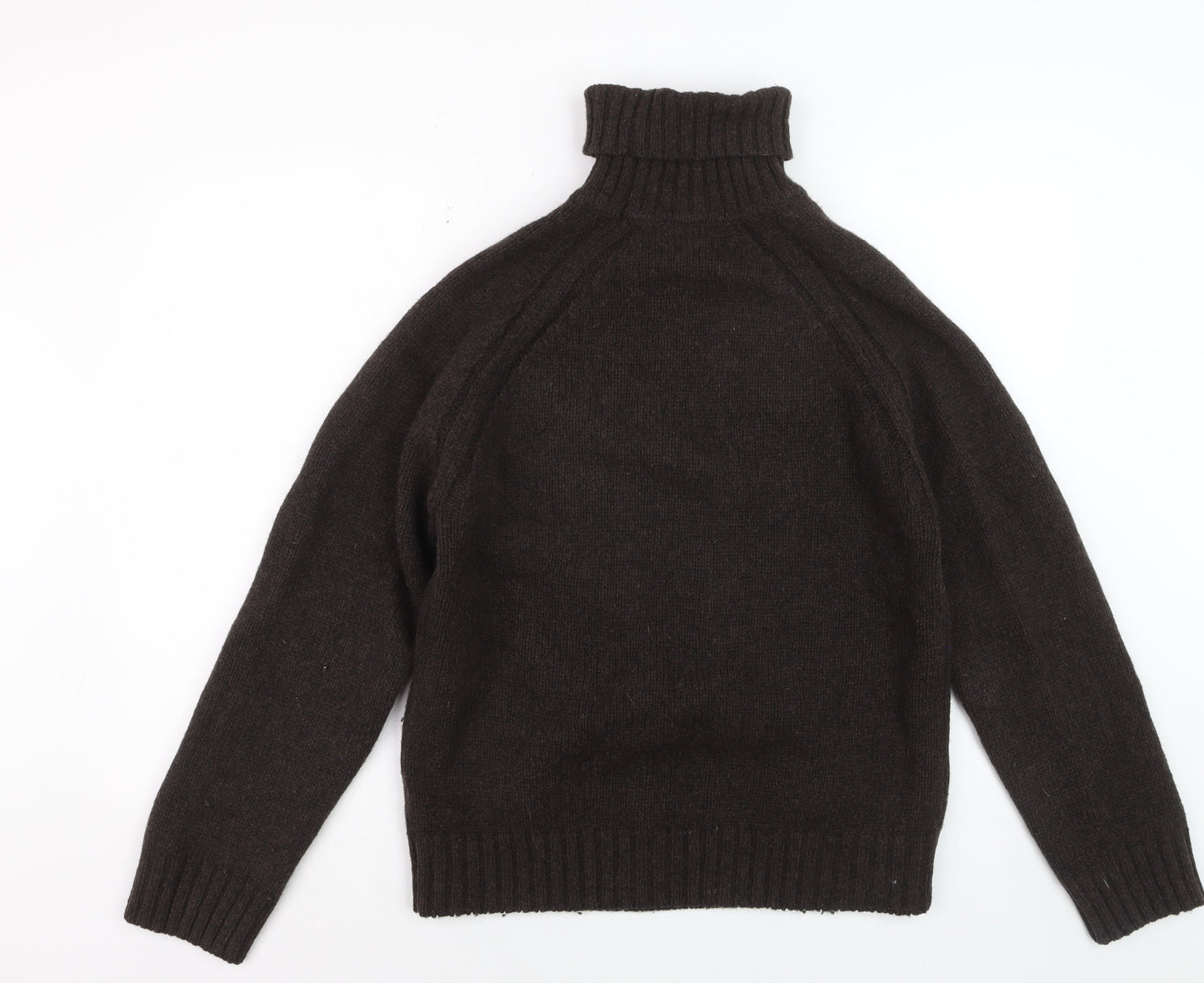 H&M L.O.G.G. Women's Brown Roll Neck Lambswool Jumper M