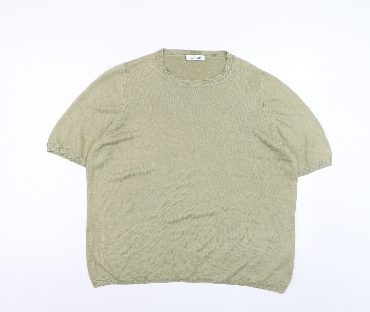 Marks and Spencer Women's Green Acrylic Short Sleeve Pullover Jumper Size 20