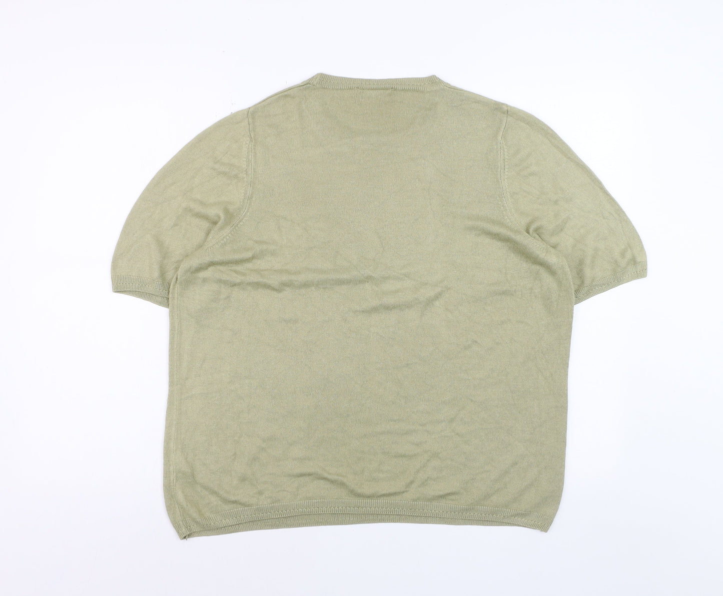 Marks and Spencer Women's Green Acrylic Short Sleeve Pullover Jumper Size 20