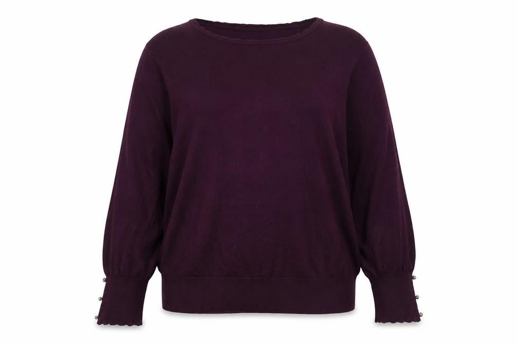 Lipsy Women Purple Crew Neck Long Sleeve Pullover Jumper Size 18