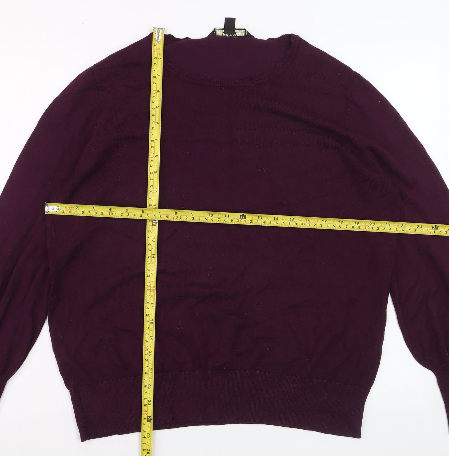 Lipsy Women Purple Crew Neck Long Sleeve Pullover Jumper Size 18