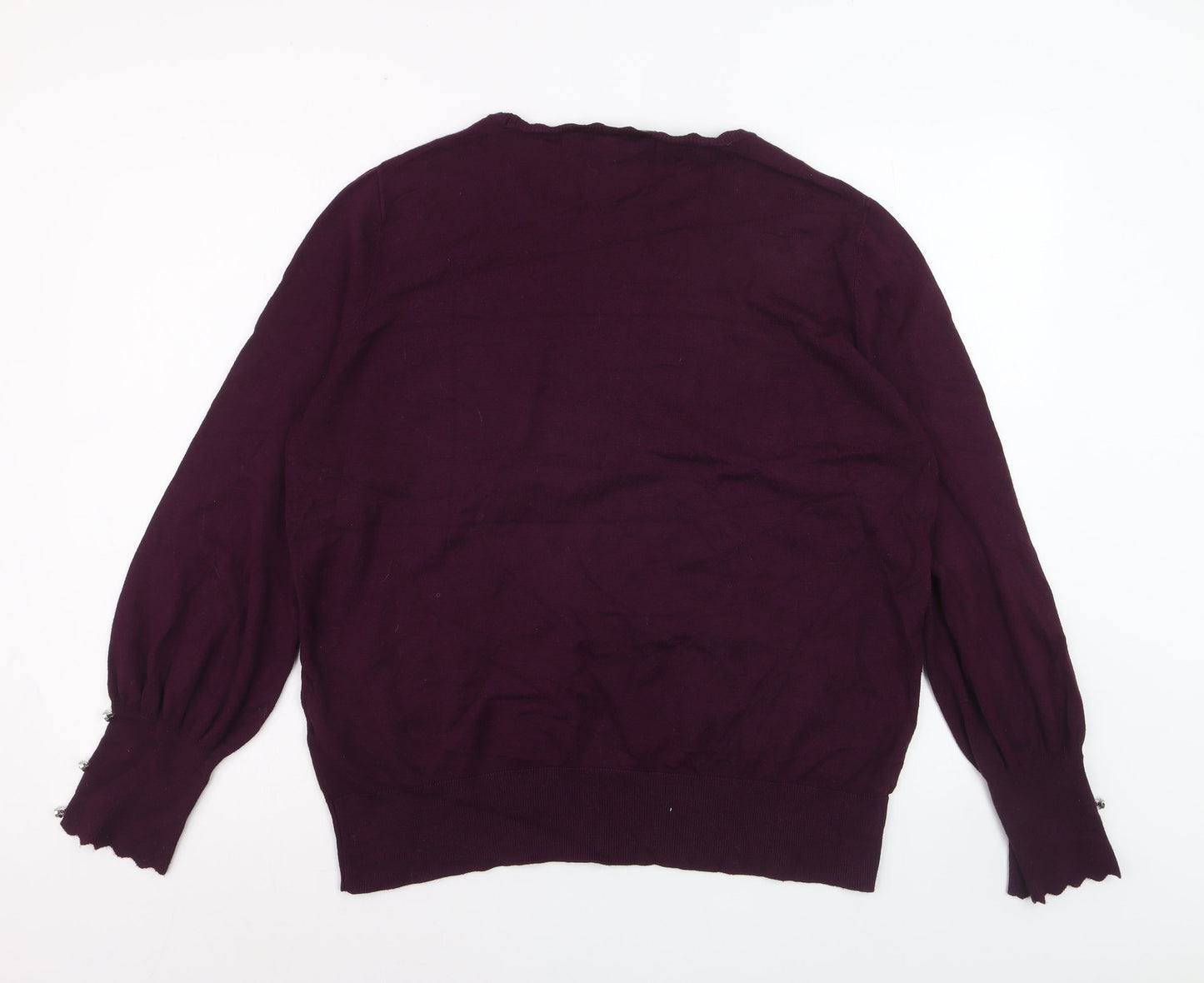 Lipsy Women Purple Crew Neck Long Sleeve Pullover Jumper Size 18