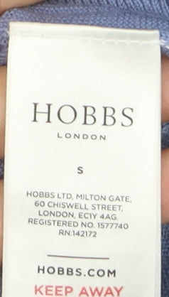 Hobbs Women's Blue Wool Crew Neck Button Shoulder Jumper Size S