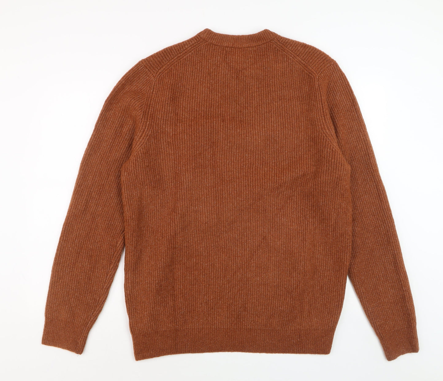 Marks and Spencer Men’s Brown Ribbed Crew Neck Pullover Jumper L