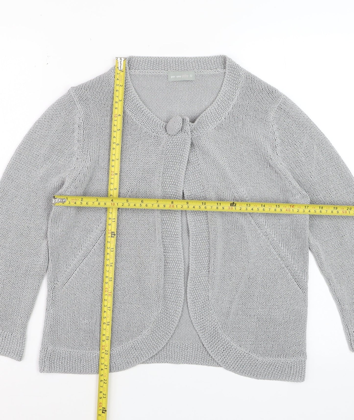 Marks and Spencer Per Una Women's Grey Size 12 Cardigan Jumper