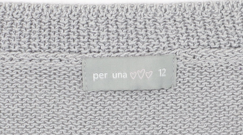 Marks and Spencer Per Una Women's Grey Size 12 Cardigan Jumper