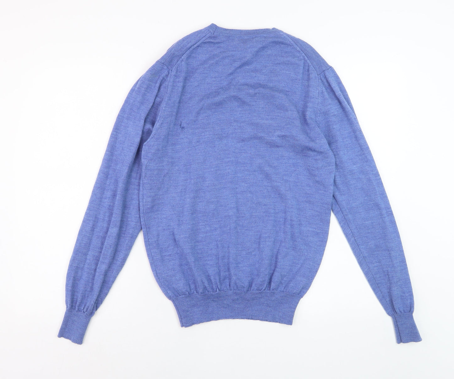 John Lewis Men's Blue Merino Wool Crew Neck Jumper Size S
