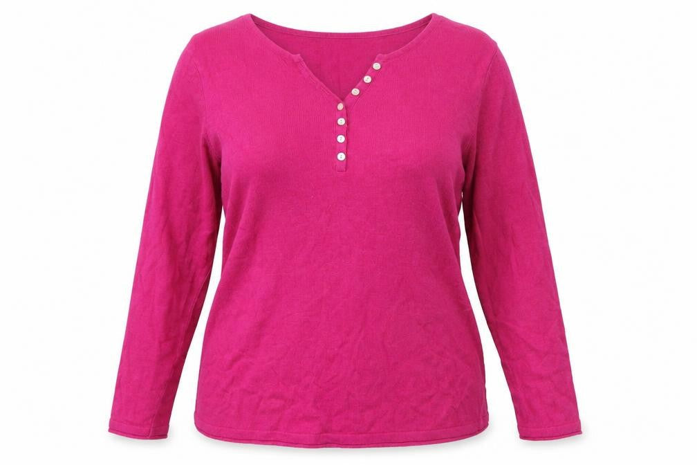 Laura Ashley Women’s Pink Henley Wool Cashmere Knit Jumper Size 18