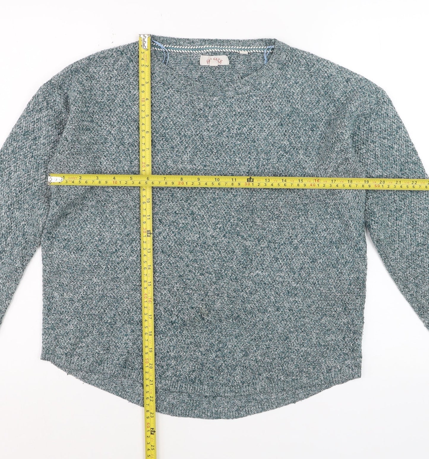 Fat Face Women's Green Knit Crew Neck Pullover Jumper Size 12