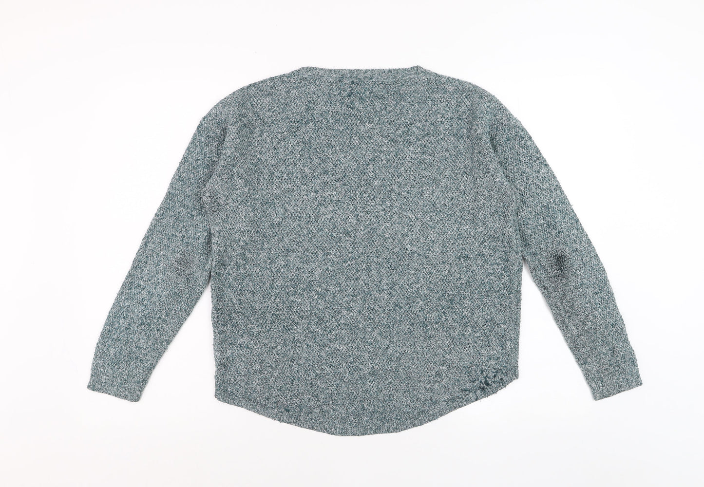 Fat Face Women's Green Knit Crew Neck Pullover Jumper Size 12