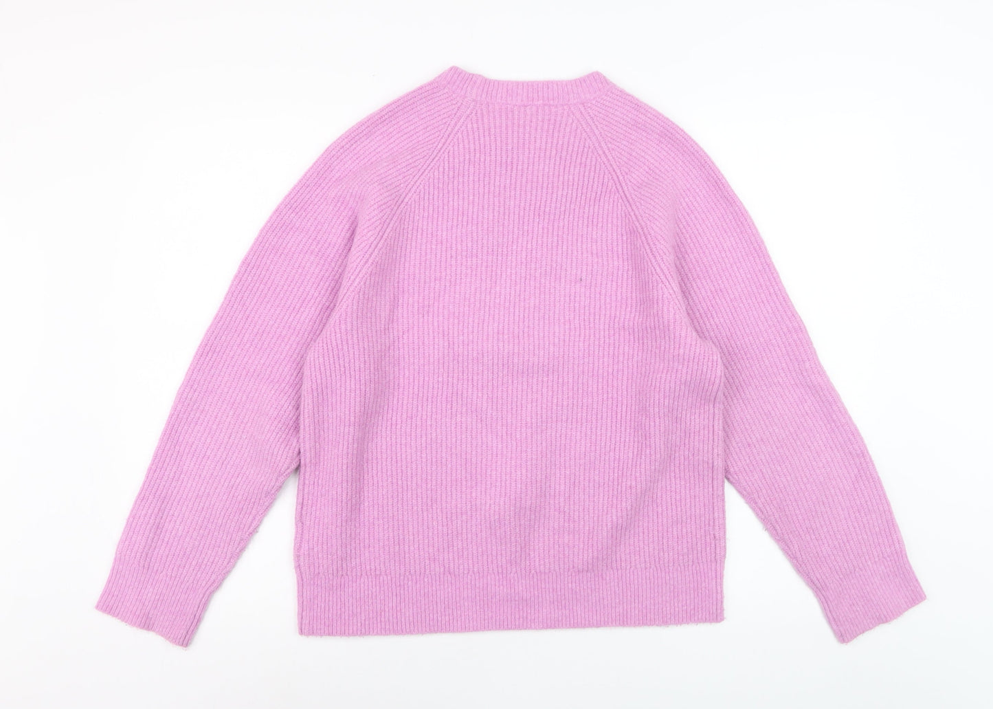 UNIQLO Girls Pink Acrylic Blend Crew Neck Pullover Jumper Size 13 Years