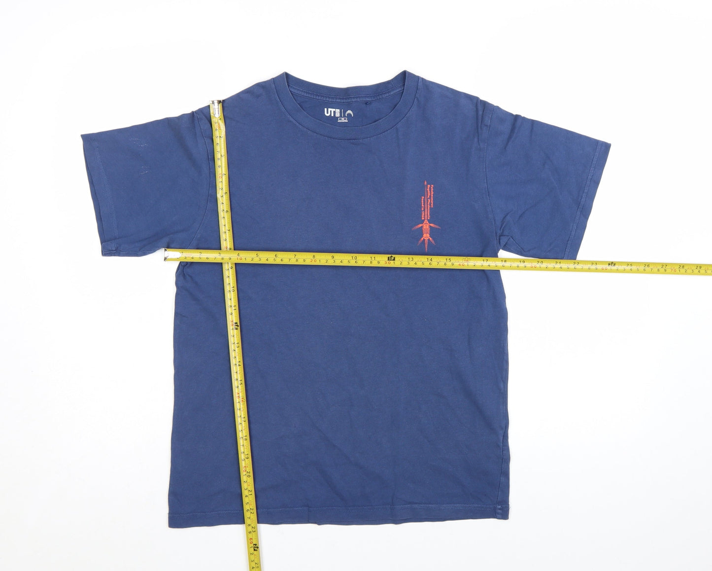 Uniqlo Boys Blue Graphic Futabasaurus T-Shirt 13-14 Years Cotton Casual