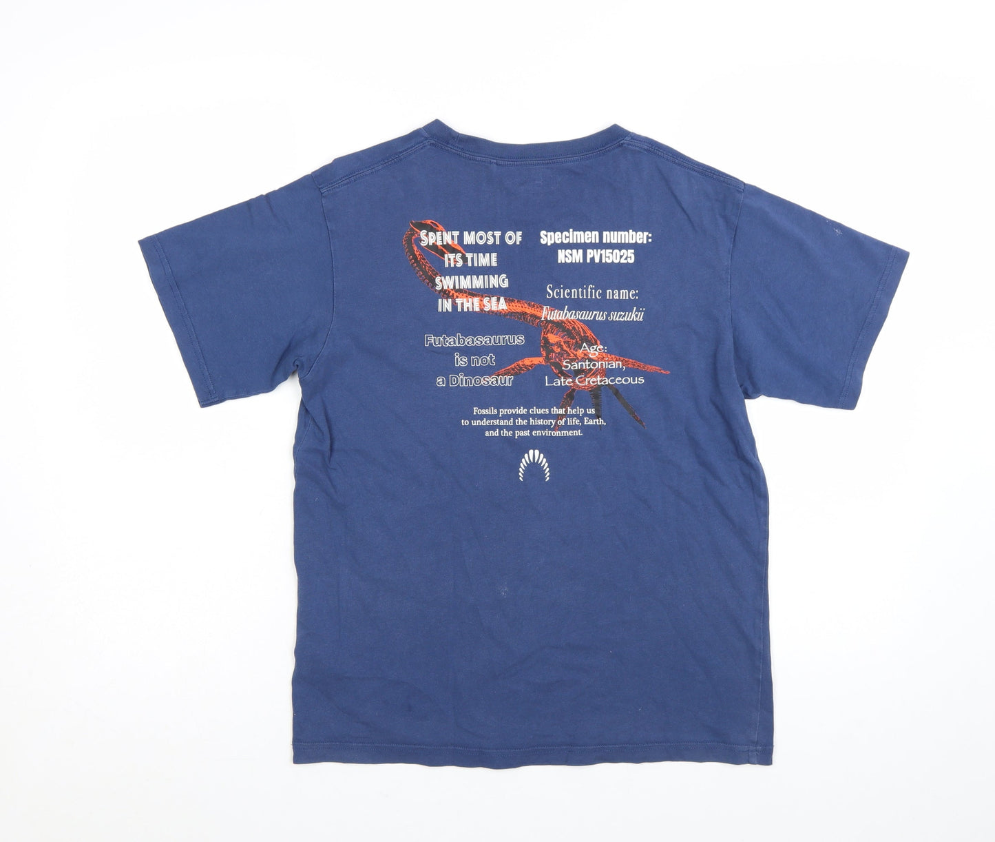 Uniqlo Boys Blue Graphic Futabasaurus T-Shirt 13-14 Years Cotton Casual