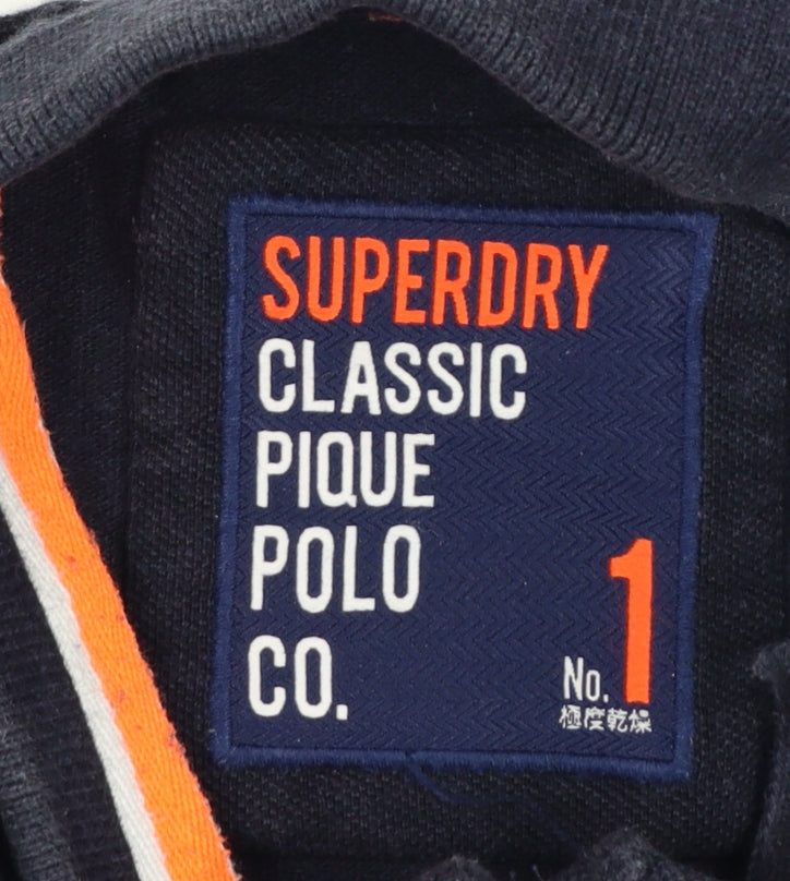 Superdry Men's Black Classic Pique Polo Shirt Size M